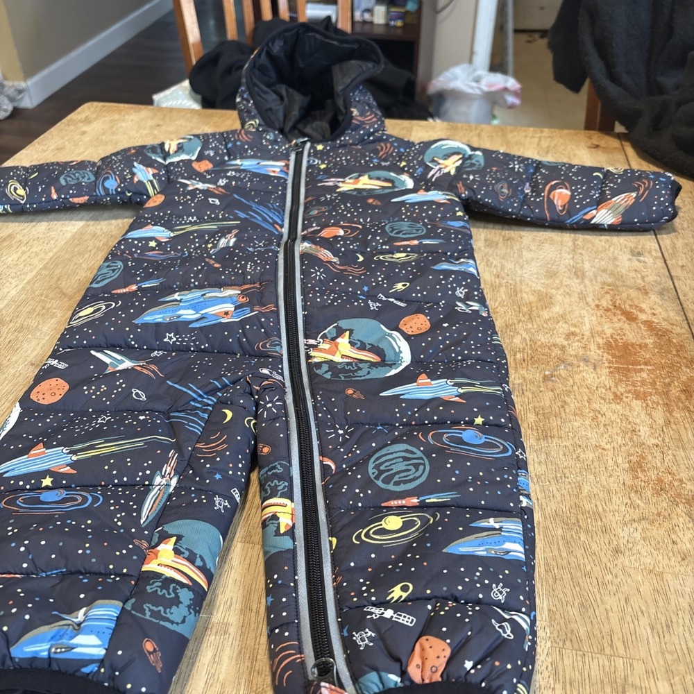 Hanna Andersson Planets Outer Space Puffer Snow Suit 18-24m Navy Multicolor